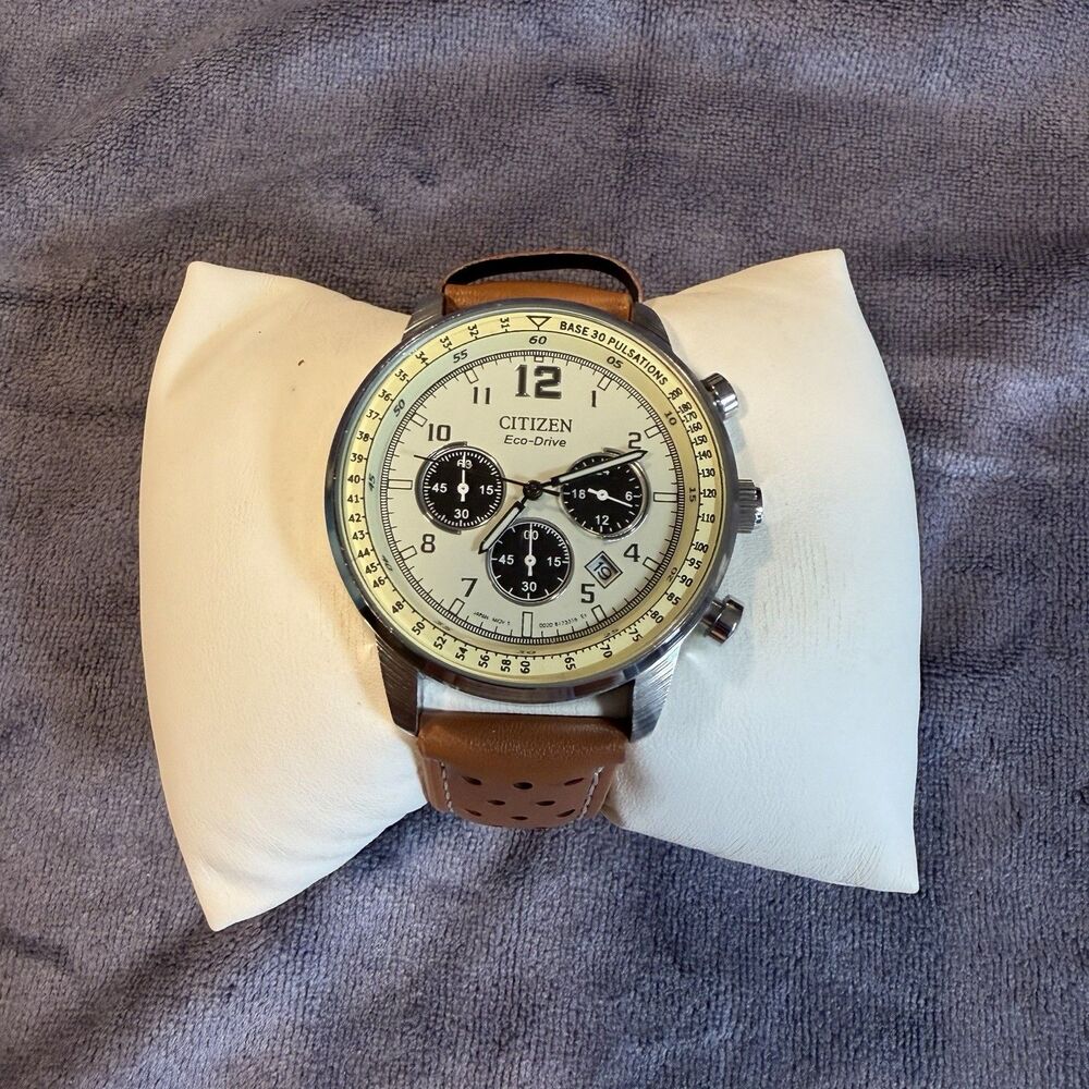Citizen Weekender Eco-Drive CA4500-08X Chronograph Brown Leather Men’s Watch